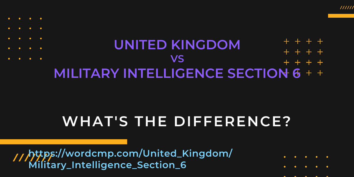 Difference between United Kingdom and Military Intelligence Section 6
