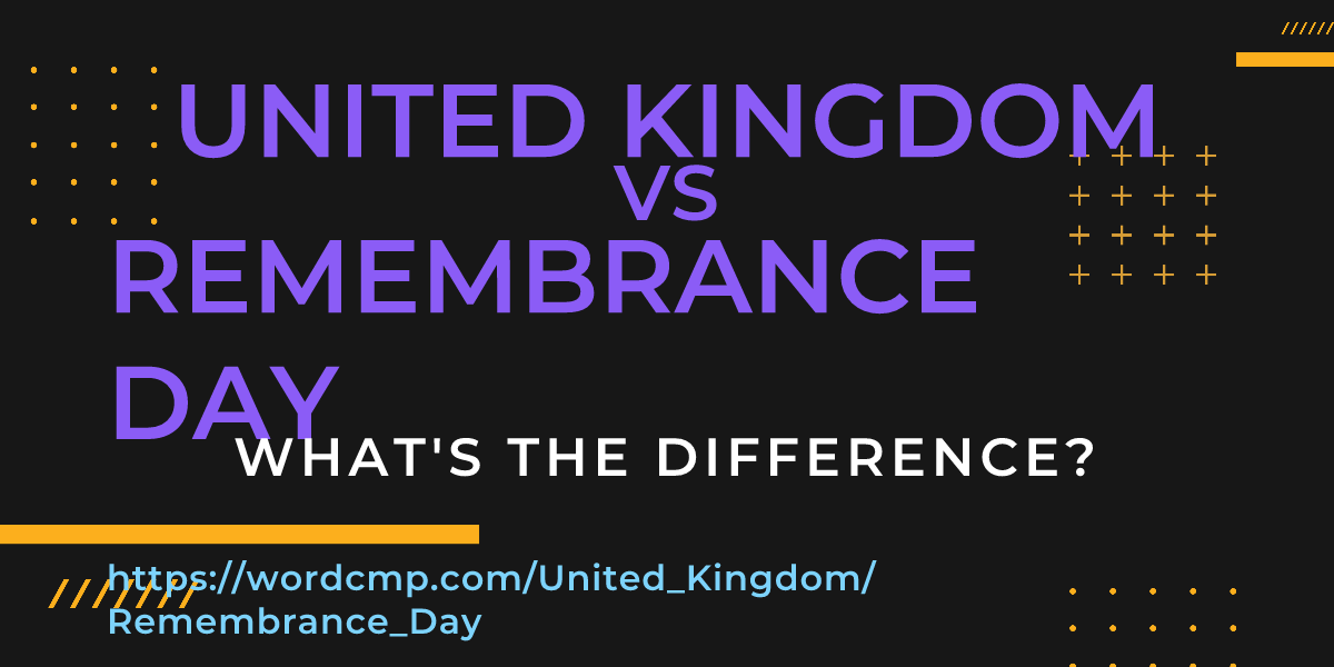 Difference between United Kingdom and Remembrance Day