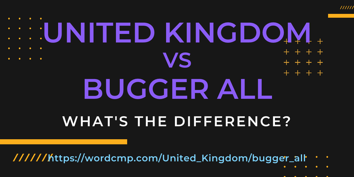 Difference between United Kingdom and bugger all
