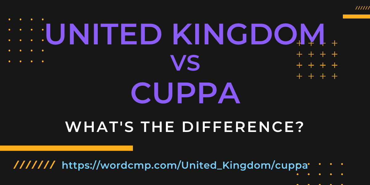 Difference between United Kingdom and cuppa