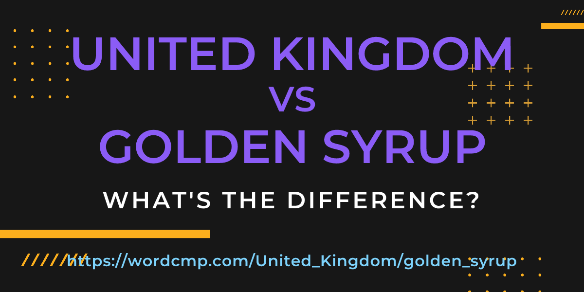 Difference between United Kingdom and golden syrup