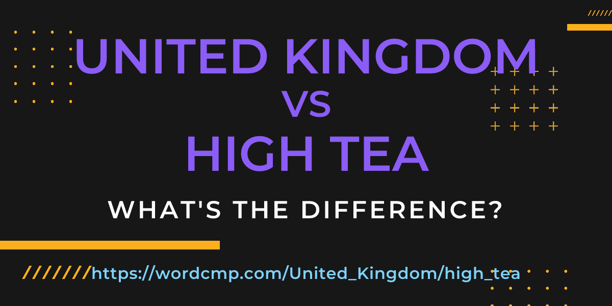 Difference between United Kingdom and high tea