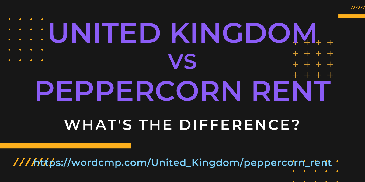 Difference between United Kingdom and peppercorn rent