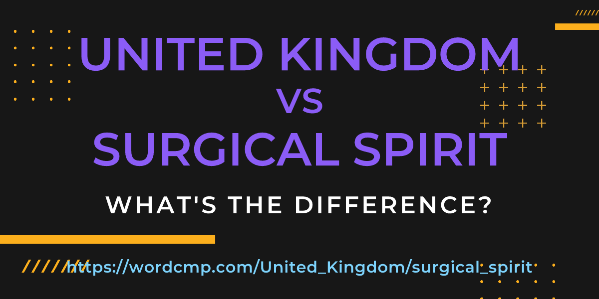 Difference between United Kingdom and surgical spirit