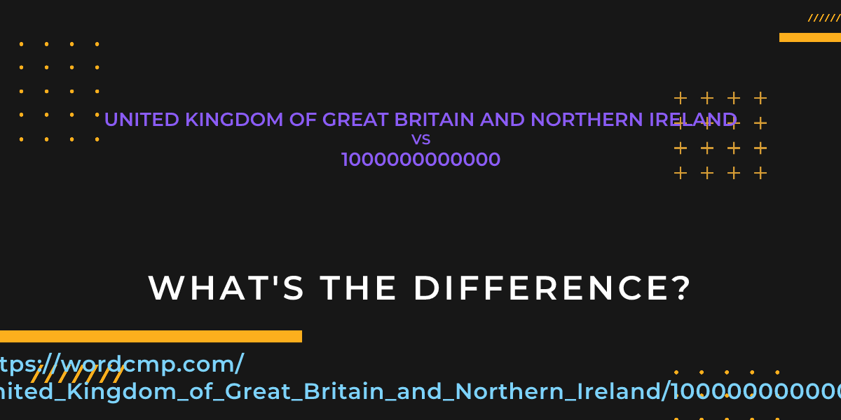Difference between United Kingdom of Great Britain and Northern Ireland and 1000000000000