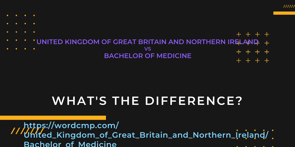 Difference between United Kingdom of Great Britain and Northern Ireland and Bachelor of Medicine