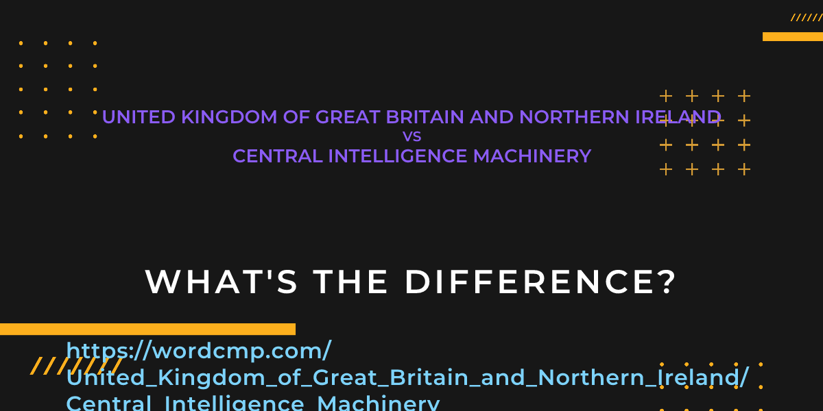 Difference between United Kingdom of Great Britain and Northern Ireland and Central Intelligence Machinery