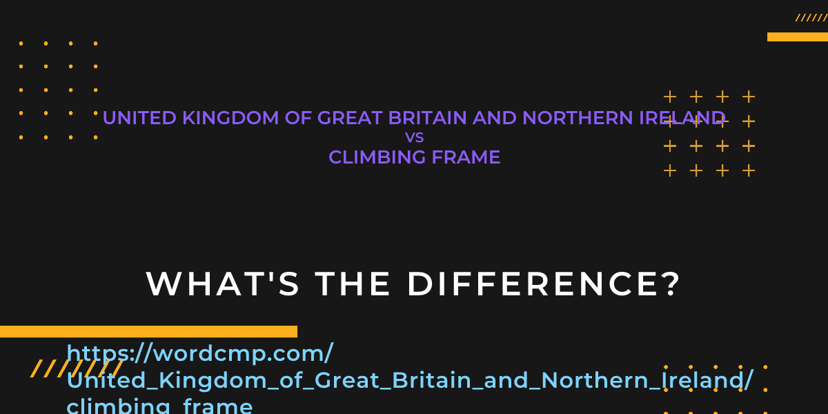 Difference between United Kingdom of Great Britain and Northern Ireland and climbing frame