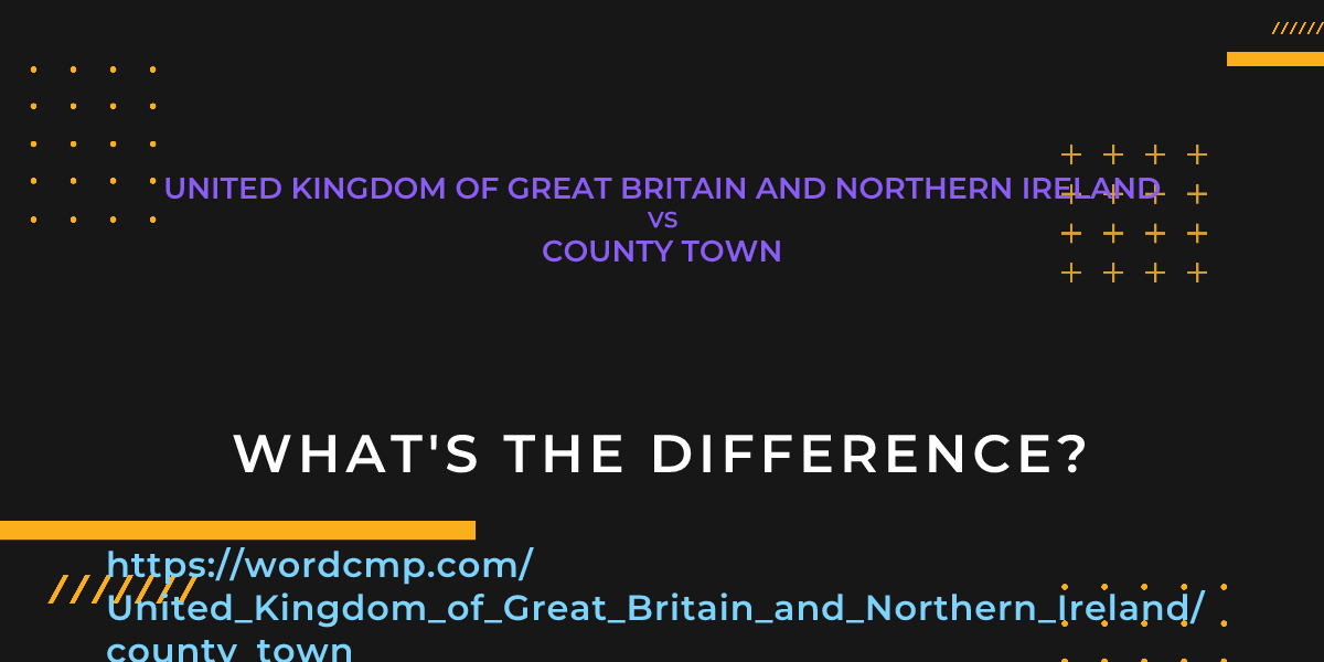 Difference between United Kingdom of Great Britain and Northern Ireland and county town