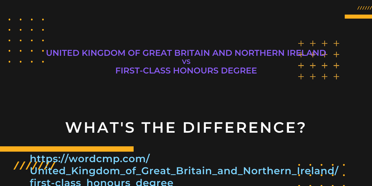 Difference between United Kingdom of Great Britain and Northern Ireland and first-class honours degree