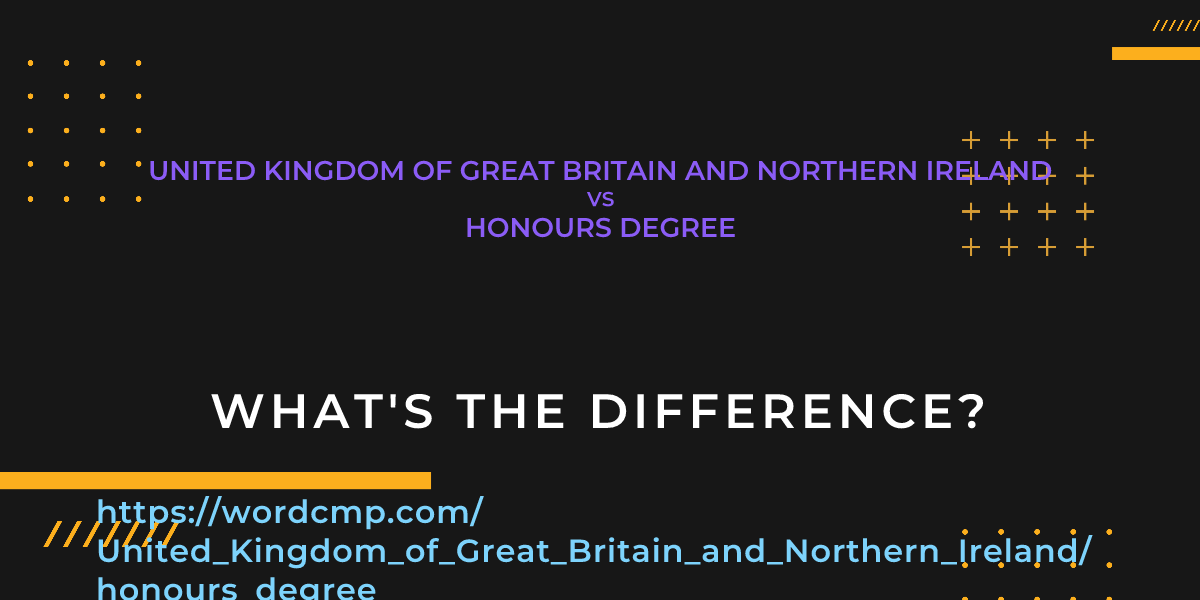 Difference between United Kingdom of Great Britain and Northern Ireland and honours degree