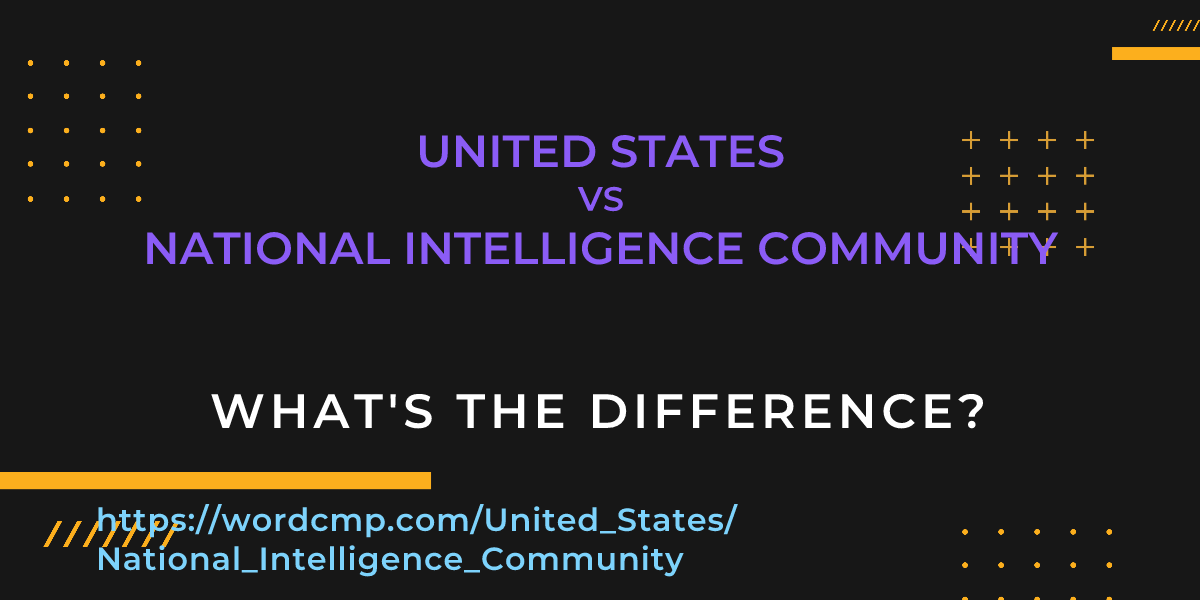 Difference between United States and National Intelligence Community
