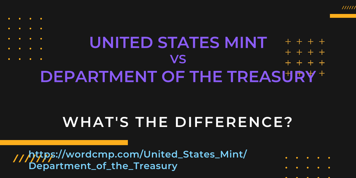 Difference between United States Mint and Department of the Treasury