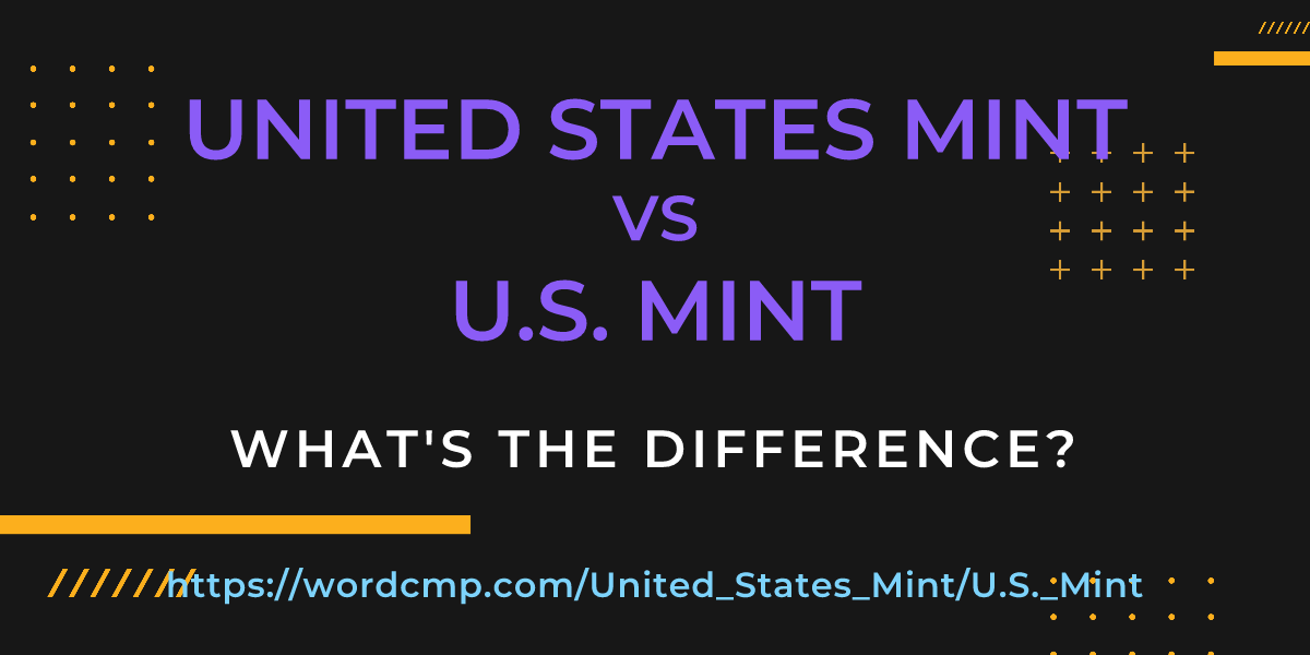 Difference between United States Mint and U.S. Mint