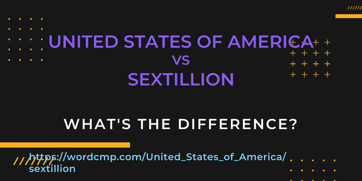 Difference between United States of America and sextillion