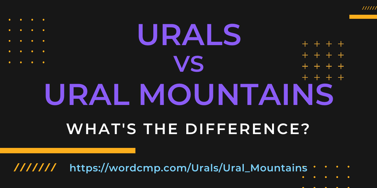 Difference between Urals and Ural Mountains