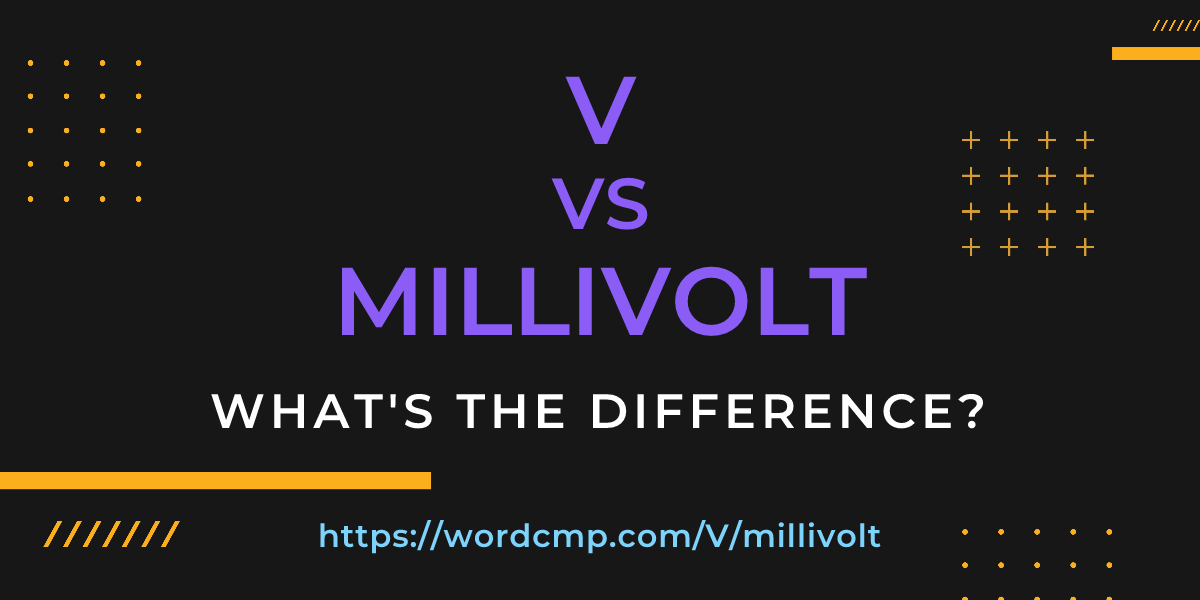 Difference between V and millivolt