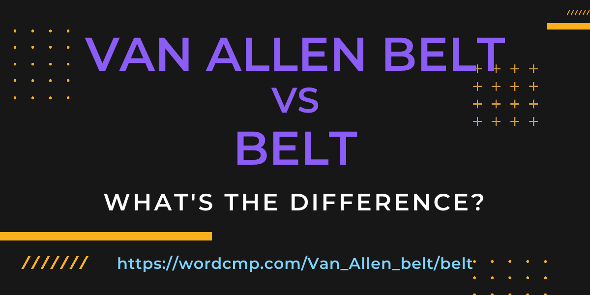 Difference between Van Allen belt and belt