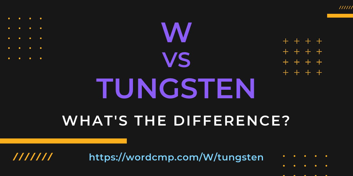 Difference between W and tungsten