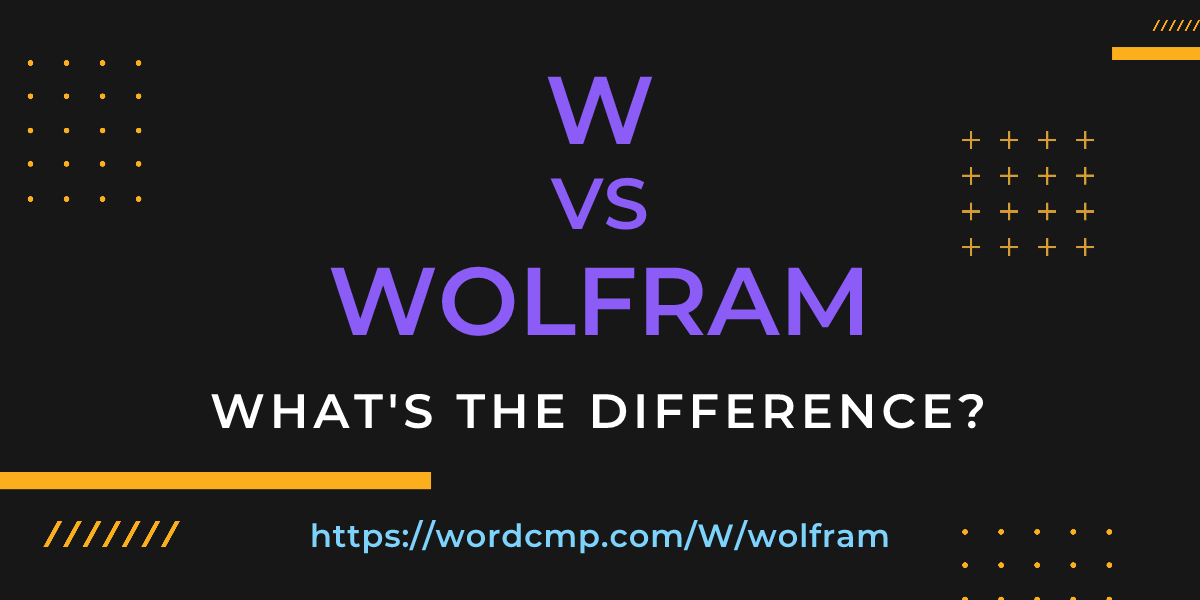 Difference between W and wolfram