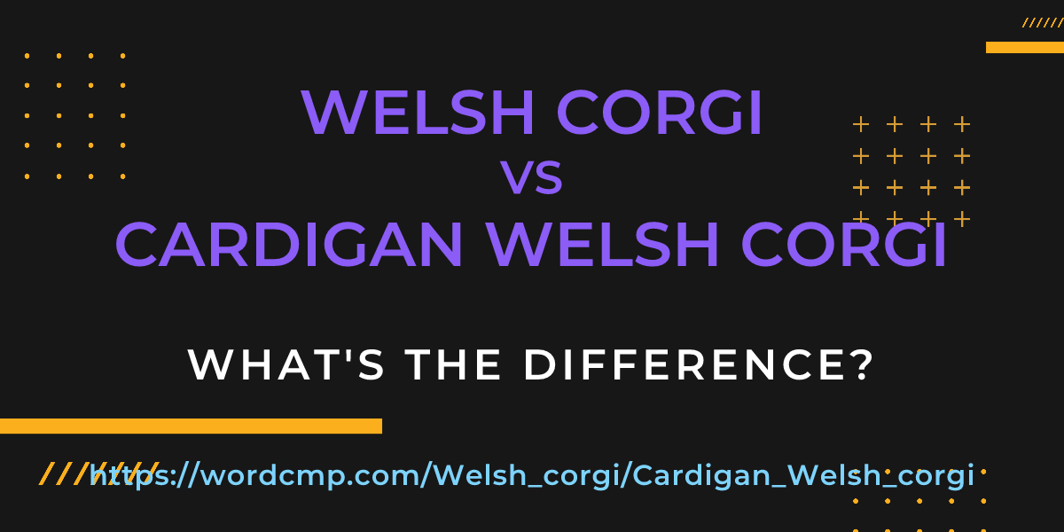 Difference between Welsh corgi and Cardigan Welsh corgi