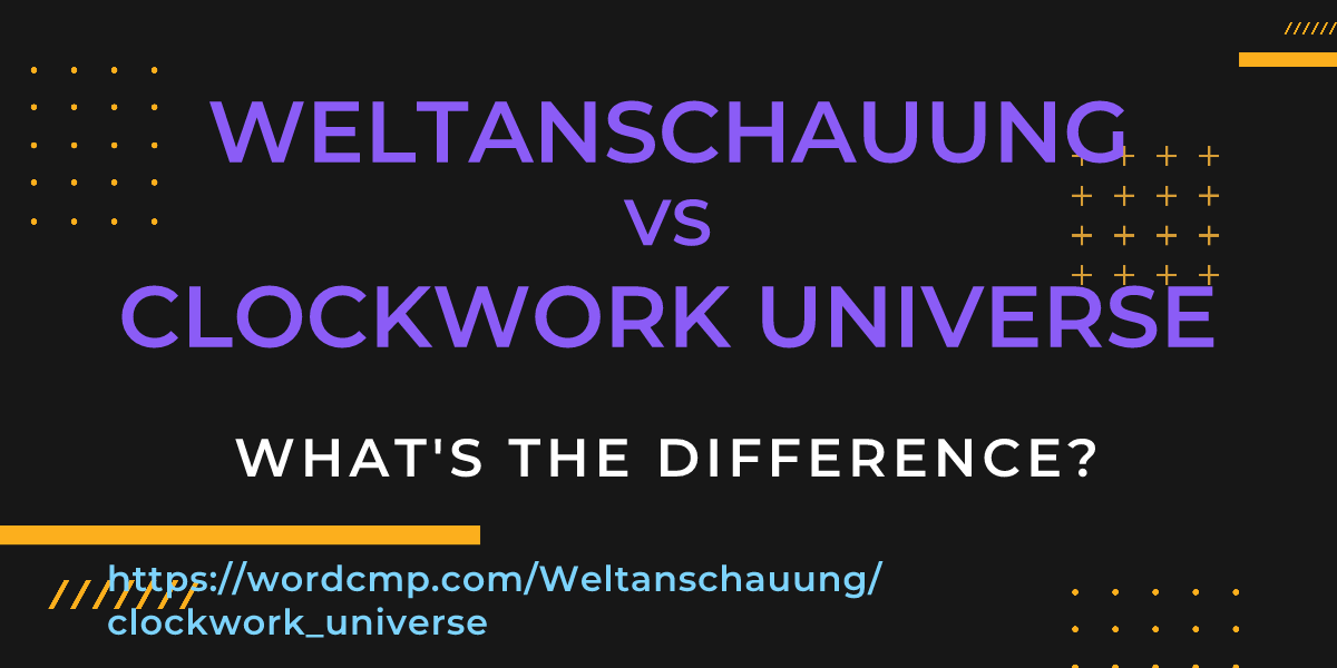Difference between Weltanschauung and clockwork universe