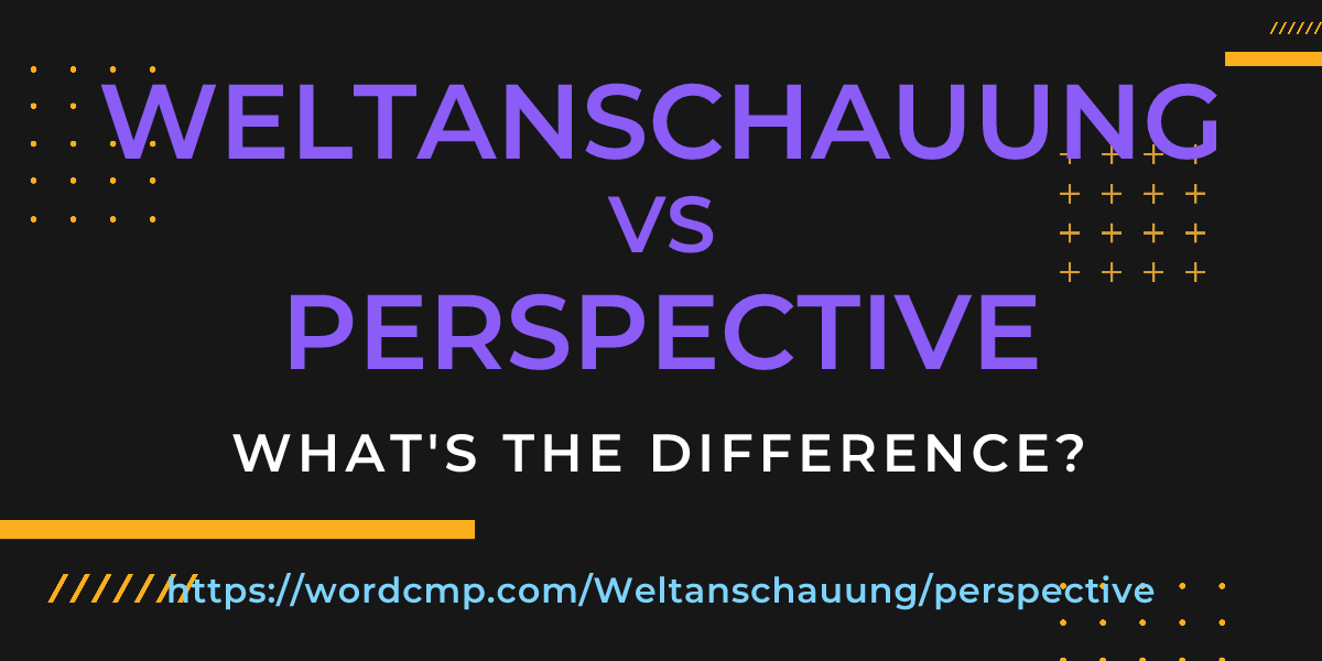 Difference between Weltanschauung and perspective