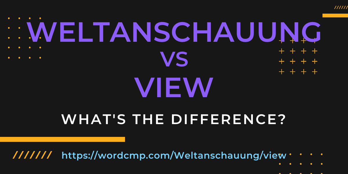 Difference between Weltanschauung and view
