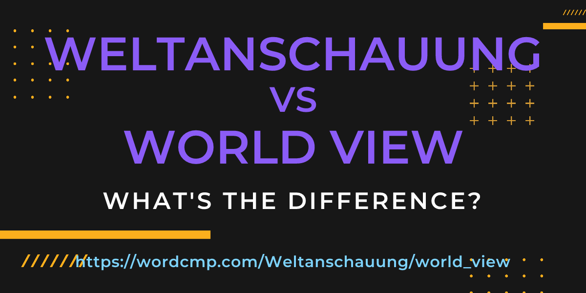 Difference between Weltanschauung and world view