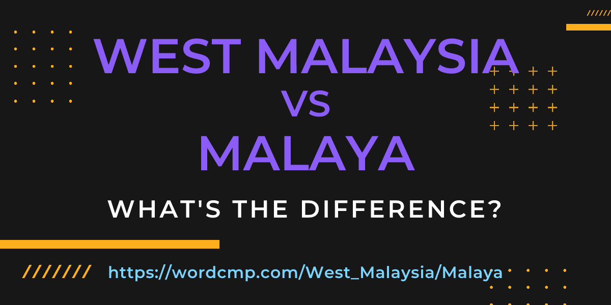 Difference between West Malaysia and Malaya