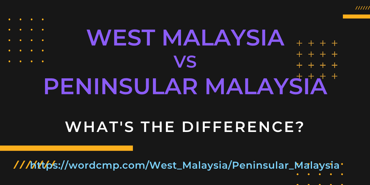 Difference between West Malaysia and Peninsular Malaysia