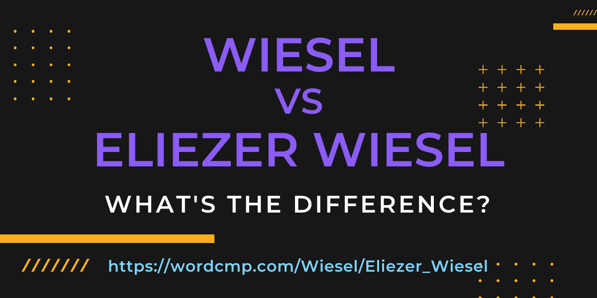 Difference between Wiesel and Eliezer Wiesel