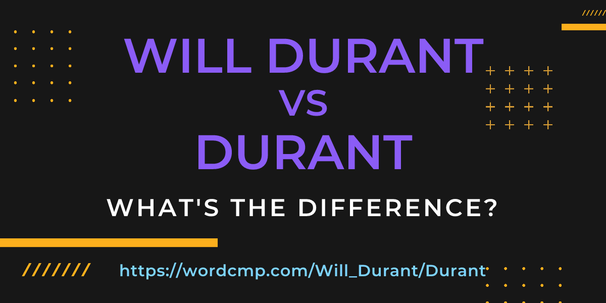 Difference between Will Durant and Durant