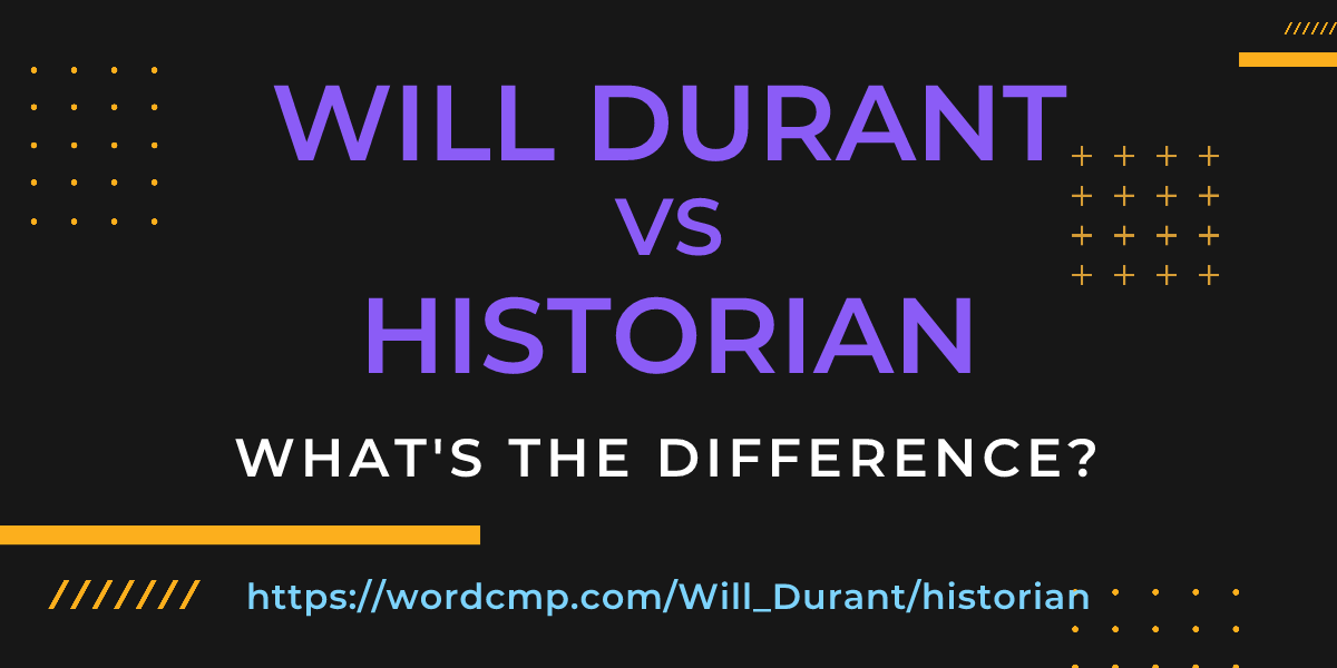 Difference between Will Durant and historian