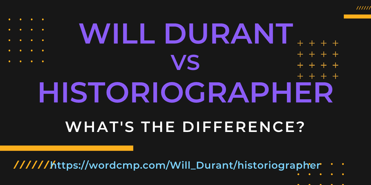 Difference between Will Durant and historiographer
