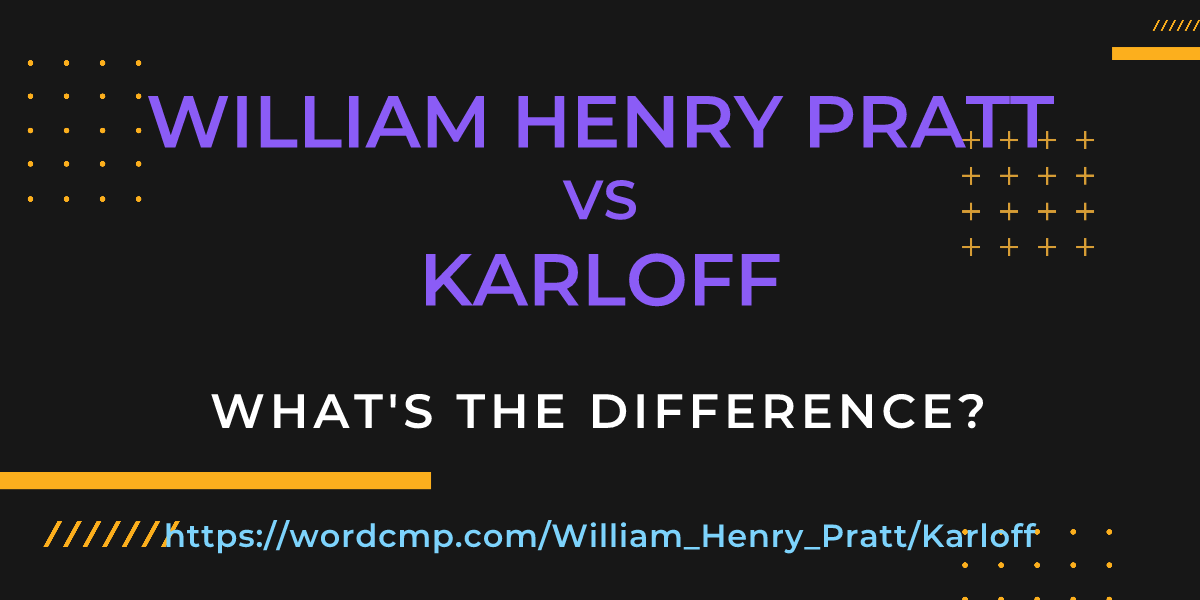 Difference between William Henry Pratt and Karloff