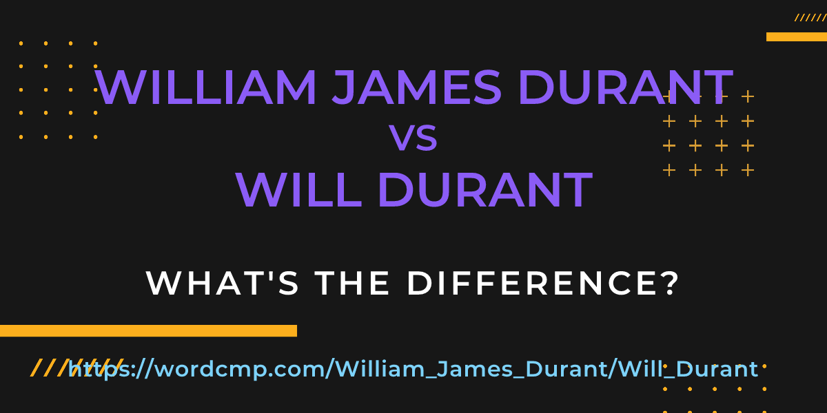 Difference between William James Durant and Will Durant