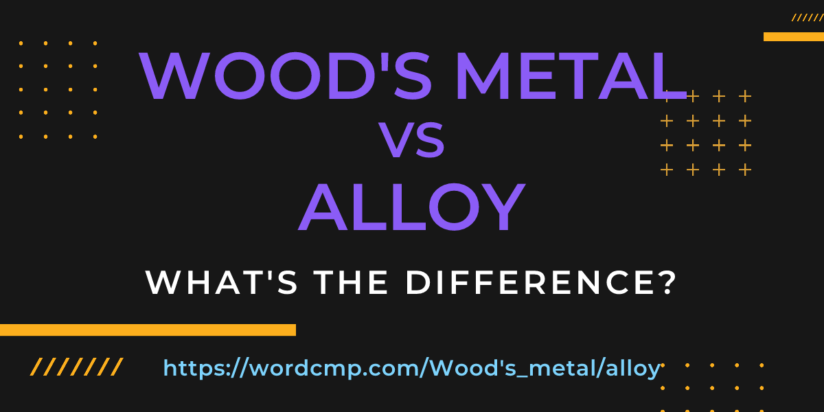 Difference between Wood's metal and alloy