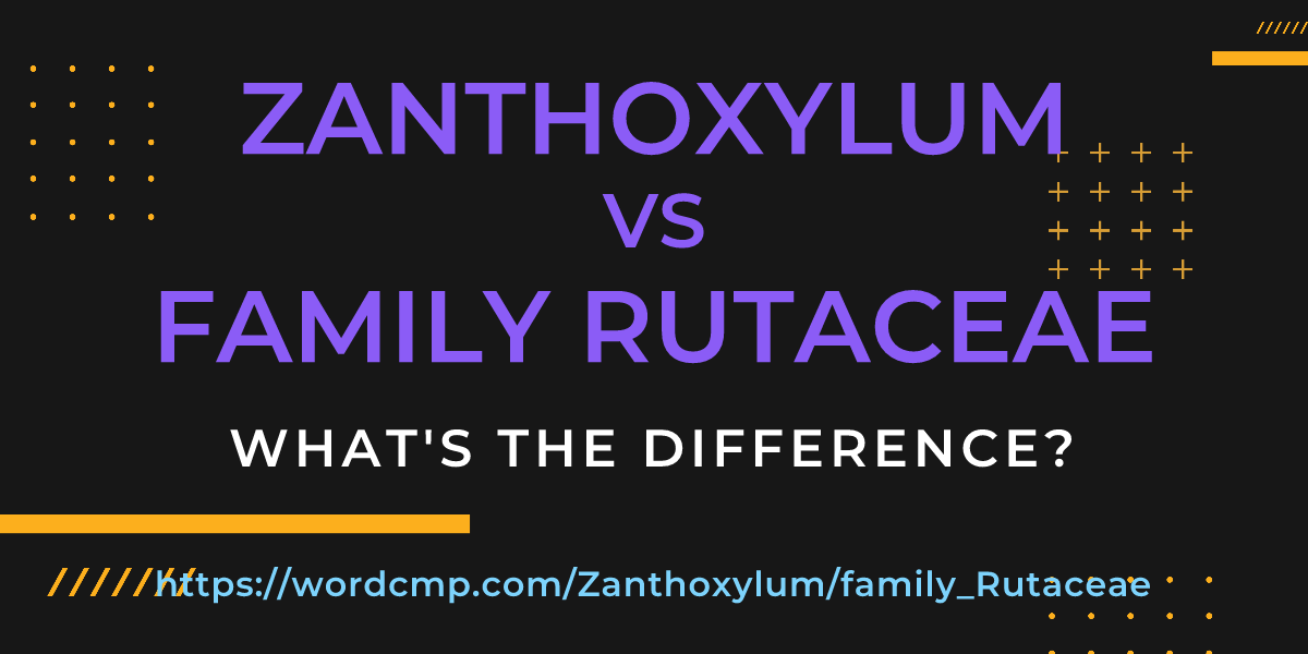 Difference between Zanthoxylum and family Rutaceae