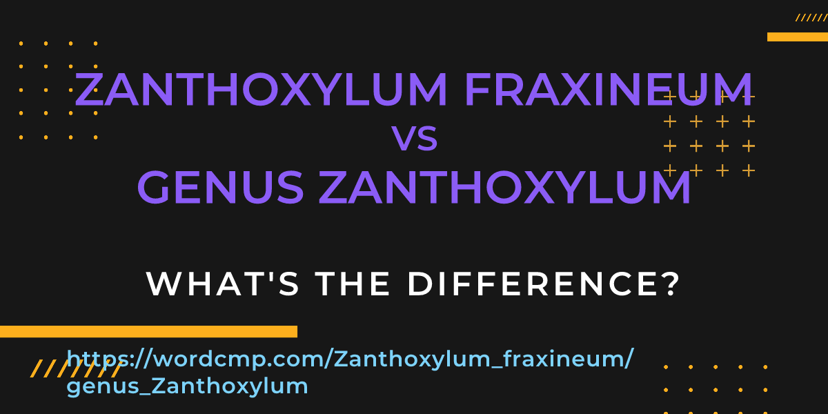 Difference between Zanthoxylum fraxineum and genus Zanthoxylum
