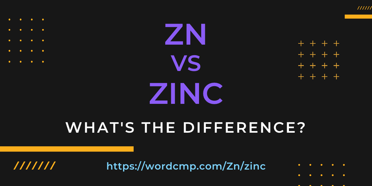 Difference between Zn and zinc
