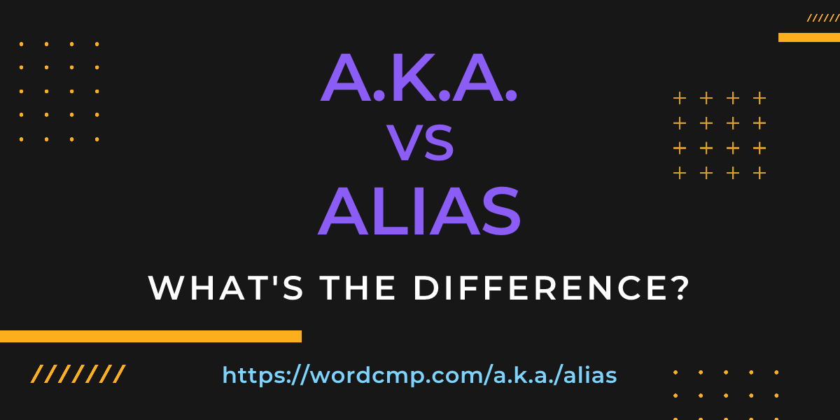 Difference between a.k.a. and alias