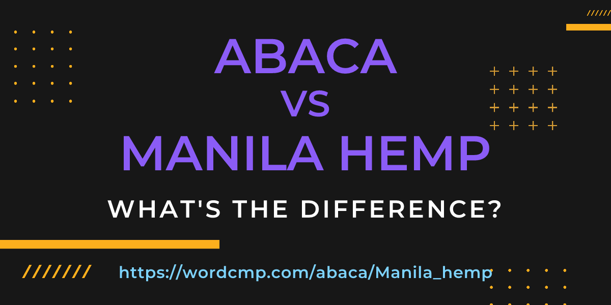 Difference between abaca and Manila hemp