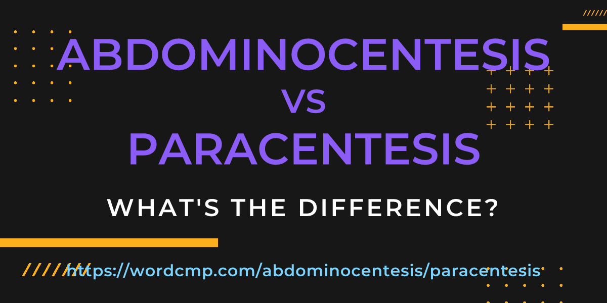 Difference between abdominocentesis and paracentesis