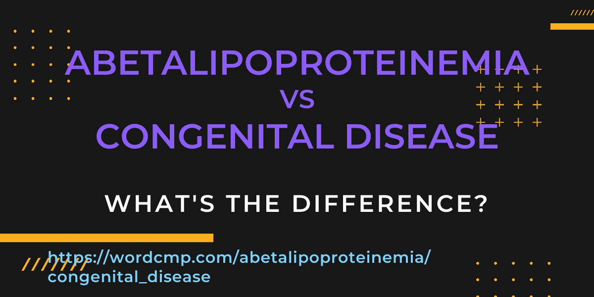 Difference between abetalipoproteinemia and congenital disease