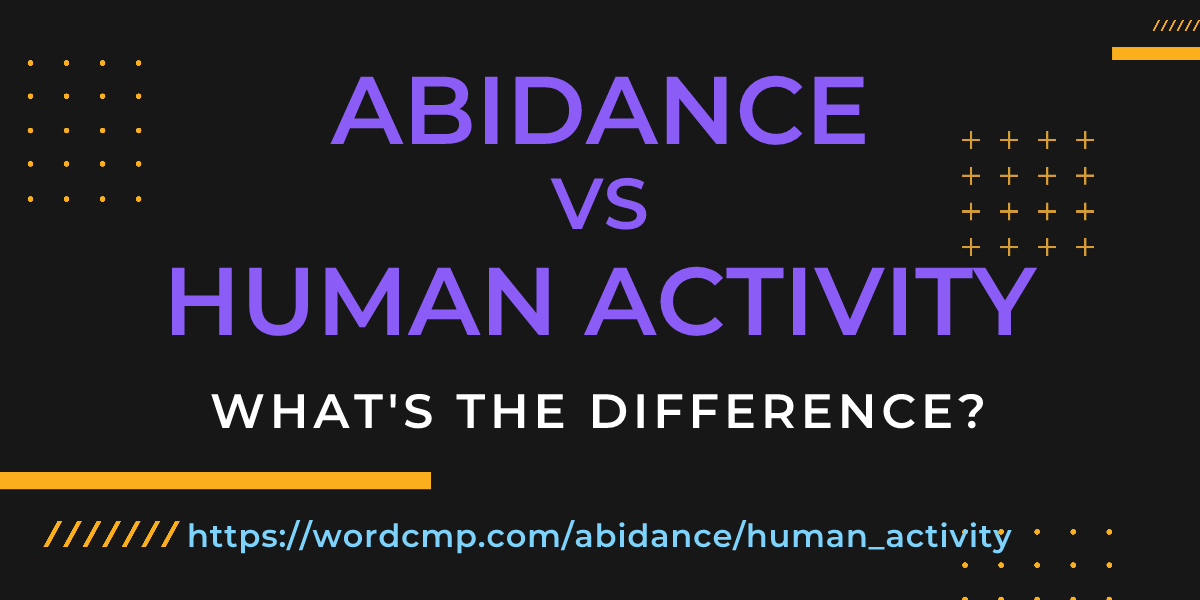 Difference between abidance and human activity