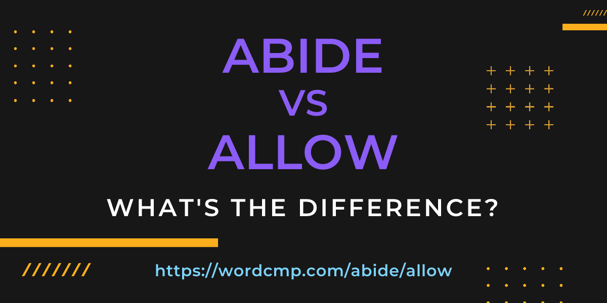 Difference between abide and allow