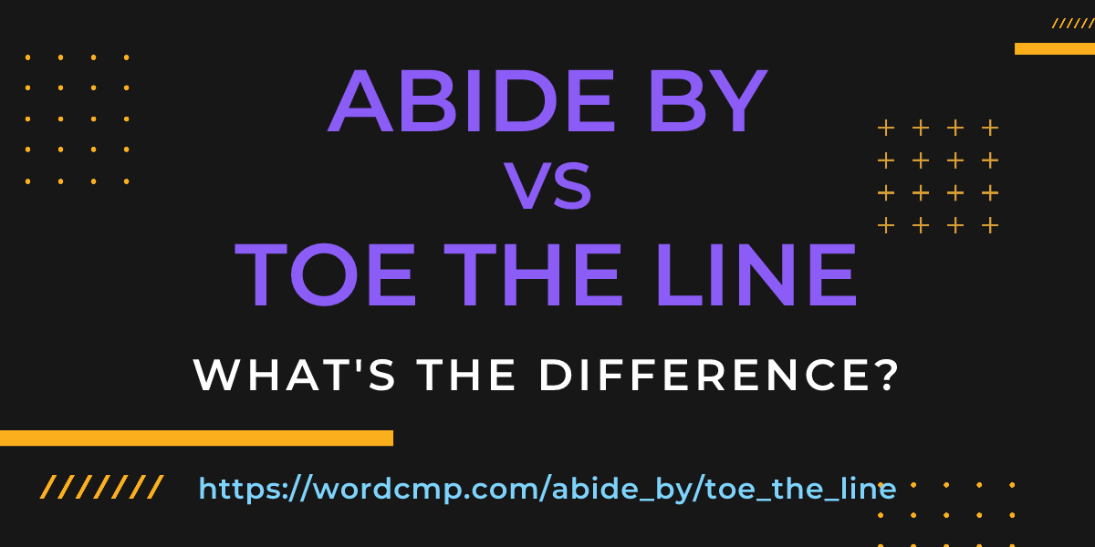 Difference between abide by and toe the line