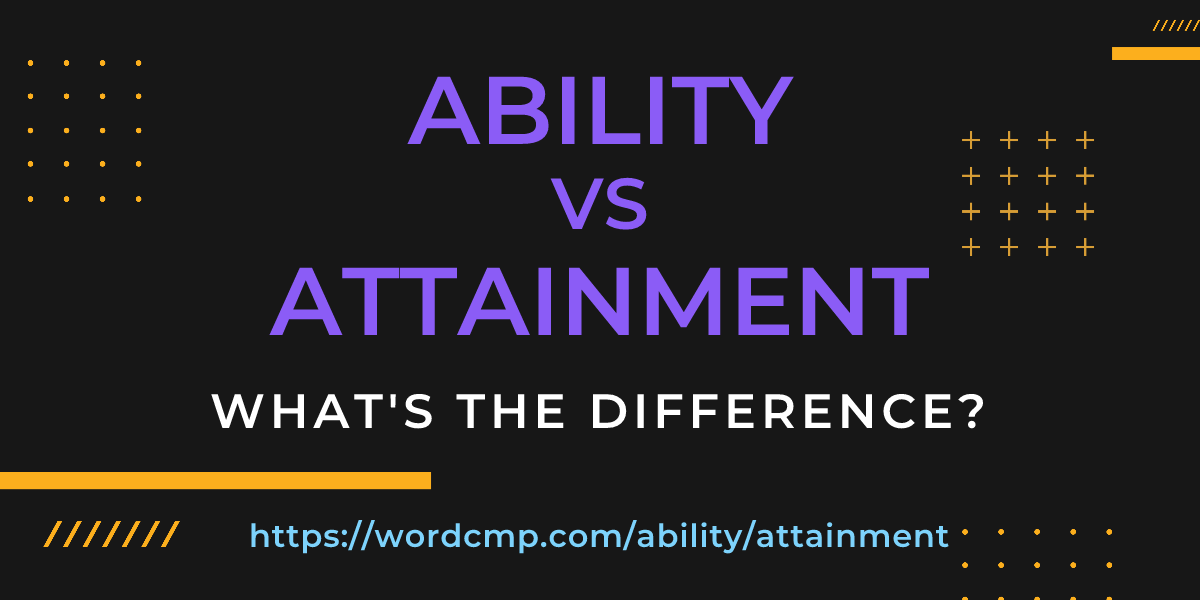 Difference between ability and attainment