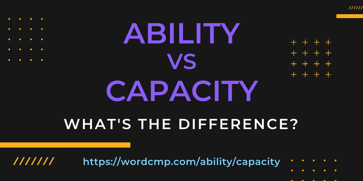 Difference between ability and capacity